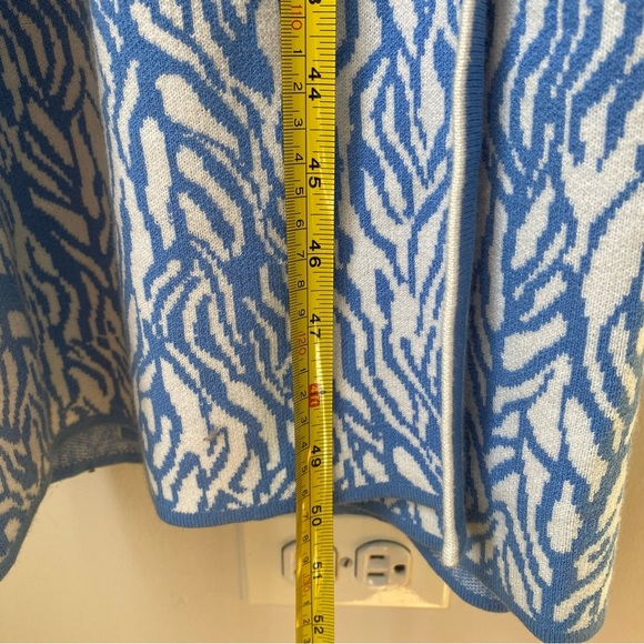 Diane von Furstenberg Collared Midi Wrap Dress | Blue & White | Size M - Picture 7 of 9